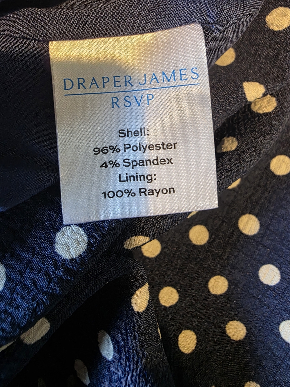 Draper James RSVP Blue Polka Dot Wrap-Front Long Sleeve Dress - Picture 5 of 5